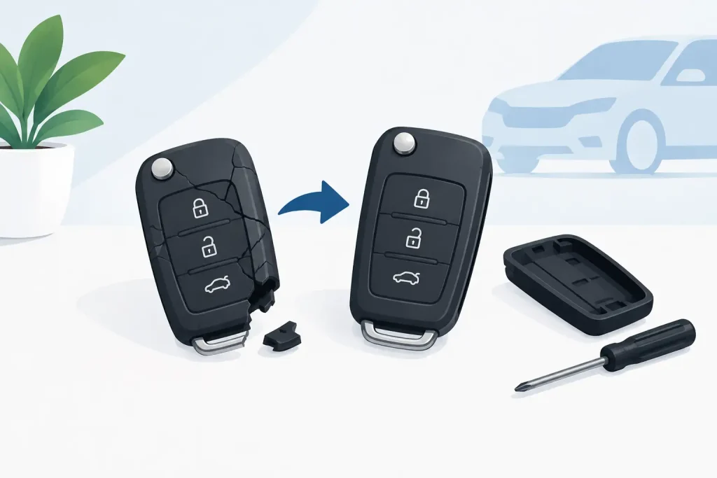 Replace Damaged Car Key Shell: What Works